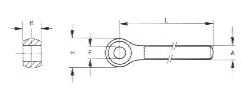 Sworznie z uchem gwint prawy metaliczne UNI 6058 8048